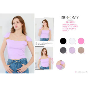 BOMY-AR11839 / BLUSA CASUAL CON DECORACIÓN. Paquete 10pzs: $75 / 10 Paquetes: $70
