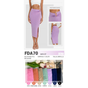 JERA-FDA 70 / FALDA LARGA CON DECORACIÓN. Paquete 10pzs: $36 / 10 Paquetes: $34