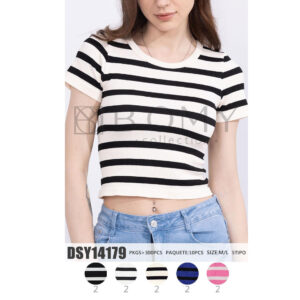 BOMY -DSY14179 / BLUSA A RAYAS PARA DAMA. Paquete 10pzs: $53 / 10 Paquetes: $50