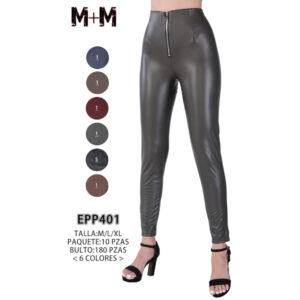 MOA-EPP401 / PANTALÓN DE VINIPIEL. Paquete 10pzs: $80 / 10 Paquetes: $76