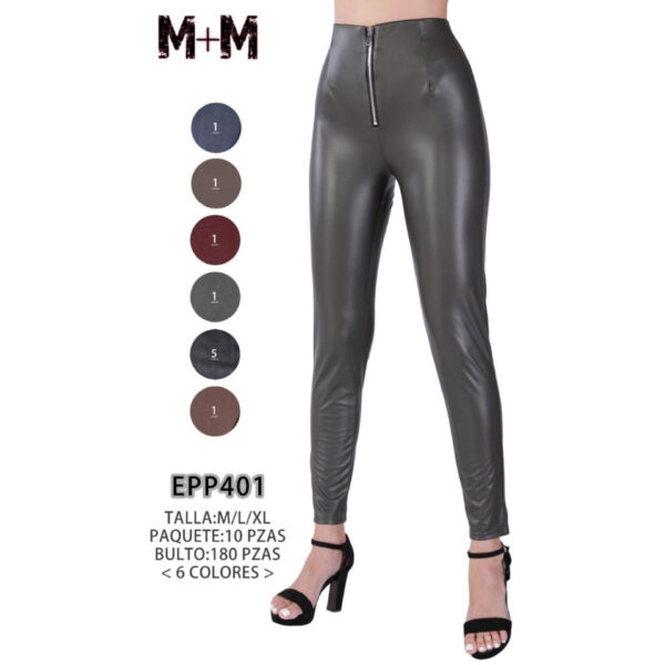 MOA-EPP401 / PANTALÓN DE VINIPIEL. Paquete 10pzs: $80 / 10 Paquetes: $76