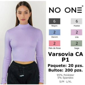 NO ONE-VARSOVIA CA P1 / BLUSA BÁSICA DE MANGA LARGA Y CUELLO REDONDO. Paquete 10pzs: $44 / 10 Paquetes: $40