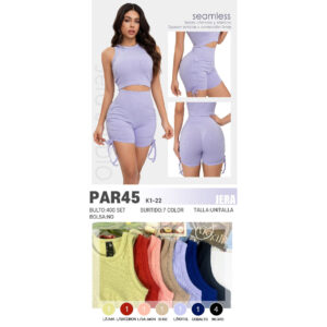 JERA-PAR45 / CONJUNTO 2 PIEZAS SHORT CORTO CON TOP. Paquete 10pzs: $59 / 10 Paquetes: $56