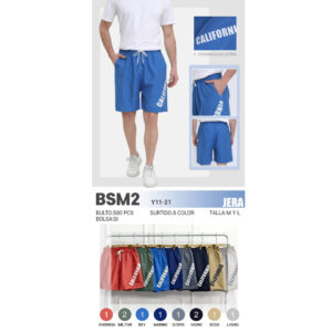 JERA-BSM2 / BERMUDA PARA CABALLERO CON ESTAMPADO DE LETRAS. Paquete 10pzs: $45 / 10 Paquetes: $43