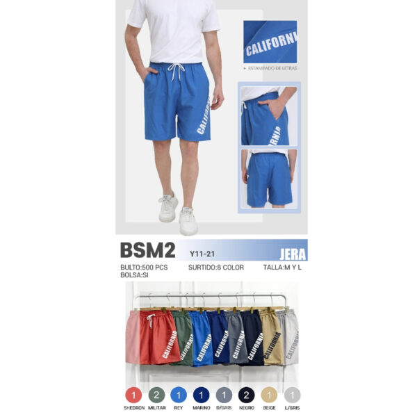 JERA-BSM2 / BERMUDA PARA CABALLERO CON ESTAMPADO DE LETRAS. Paquete 10pzs: $45 / 10 Paquetes: $43