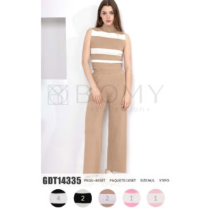 BOMY-GDT14335 / CONJUNTO 2 PIEZAS PANTALON Y BLUSA SIN MANGAS. Paquete 10pzs: $159 / 10 Paquetes: $150