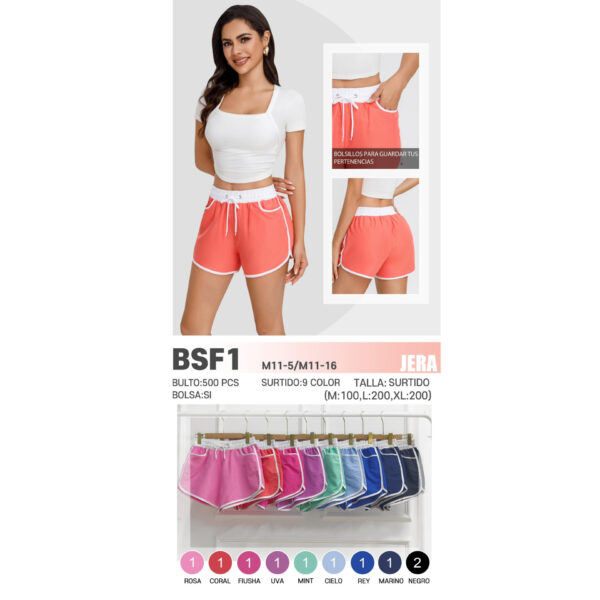 JERA-BSF1 / SHORT BÁSICO PARA DAMA. Paquete 10pzs: $43 / 10 Paquetes: $41