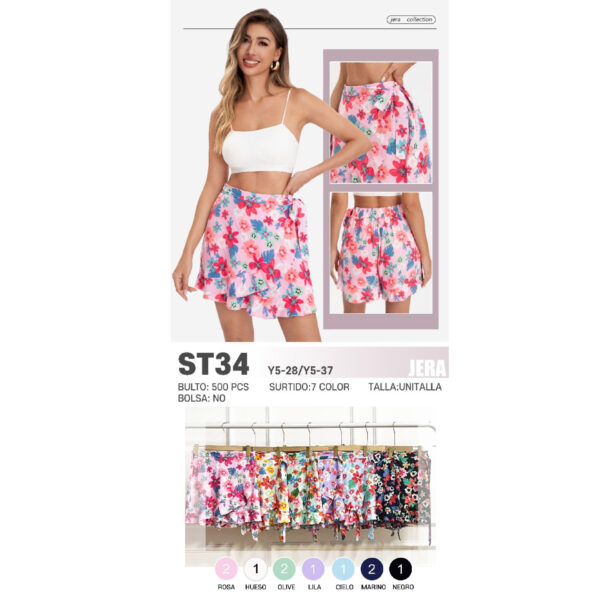 JERA-ST34 / SHORT FLOREADO. Paquete 10pzs: $57 / 10 Paquetes: $54