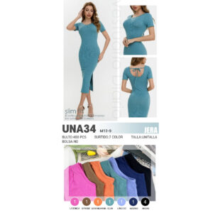 JERA-UNA34 / VESTIDO CON ESCOTE EN LA ESPALDA. Paquete 10pzs: $50 / 10 Paquetes: $47