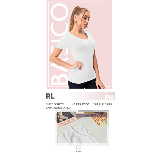 JERA-RL / BLUSA BÁSICA. SOLO BLANCO. Paquete 10pzs: $30 / 10 Paquetes: $28