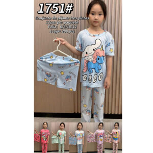 MOA-#1751 / PIJAMA ESTAMPADA PARA NIÑA. Paquete 10pzs: $77 / 10 Paquetes: $73