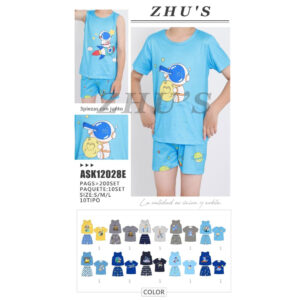 BOMY -ASK12028E / PIJAMA ESTAMPADA PARA NIÑO 3PZS. Paquete 10pzs: $45 / 10 Paquetes: $43