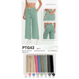 JERA-PTG42 / PANTALÓN ANCHO PARA DAMA. Paquete 10pzs: $77 / 10 Paquetes: $73