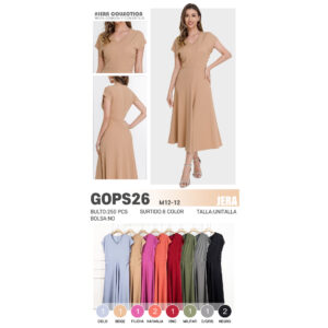 JERA-GOPS26 / VESTIDO LIGERO PARA DAMA. Paquete 10pzs: $83 / 10 Paquetes: $78