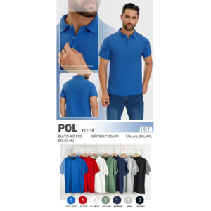JERA-POL / CAMISA TIPO POLO PARA HOMBRE. Paquete 10pzs: $45 / 10 Paquetes: $43