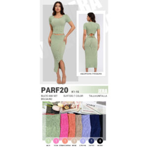 JERA-PARF20 / CONJUNTO DE BLUSA Y FALDA LARGA. Paquete 10pzs: $63 / 10 Paquetes: $59