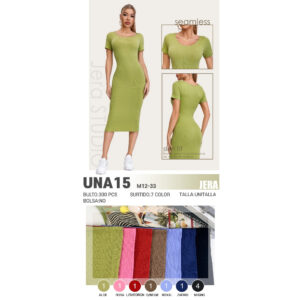 JERA-UNA15 / VESTIDO SLIM FIT. Paquete 10pzs: $42 / 10 Paquetes: $39