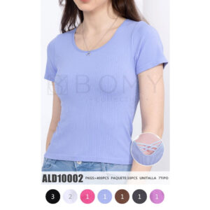 BOMY-ALD10002 / BLUSA BÁSICA CON DETALLE EN LA PARTE DE ATRÁS. Paquete 10pzs: $38 / 10 Paquetes: $36