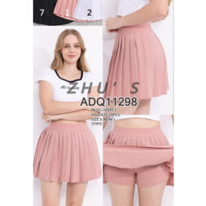 BOMY-ADQ11298 / FALDA TABLEADA CON SHORT. Paquete 10pzs: $80 / 10 Paquetes: $76