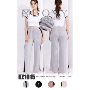 BOMY-KZ1015 / PANTALÓN ANCHO CON LINEA NEGRA EN EL COSTADO. Paquete 10pzs: $75 / 10 Paquetes: $70