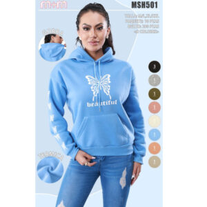 MOA-MSH501 / SUDADERA DE DAMA CON ESTAMPADO. Paquete 10pzs: $79 / 10 Paquetes: $75