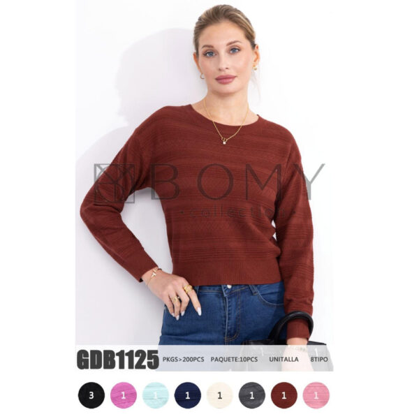 BOMY -GDB1125 / SUÉTER CON TEJIDO CÓMODO PARA DAMA. Paquete 10pzs: $116 / 10 Paquetes: $109