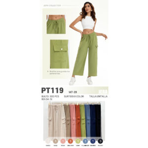JERA-PT119 / PANTALÓN ANCHO PARA DAMA. Paquete 10pzs: $71 / 10 Paquetes: $67