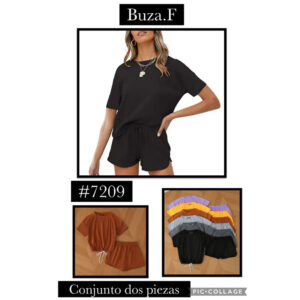 BUZA.F-#7209 / CONJUNTO DE BLUSA Y SHORT PARA DAMA. Paquete 10pzs: $106 / 10 Paquetes: $100