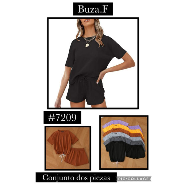 BUZA.F-#7209 / CONJUNTO DE BLUSA Y SHORT PARA DAMA. Paquete 10pzs: $106 / 10 Paquetes: $100