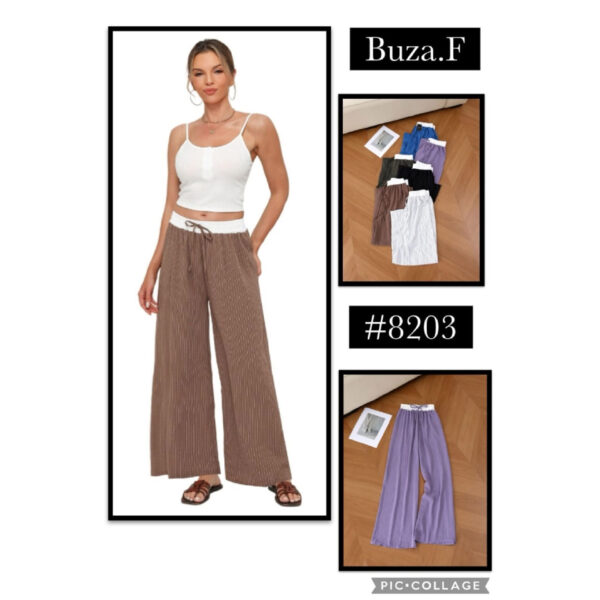 BUZA.F-#8203 / PANTALÓN ANCHO PARA DAMA. Paquete 10pzs: $71 / 10 Paquetes: $67