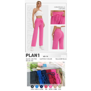 JERA-PLAN1 / PANTALÓN ANCHO PARA DAMA. Paquete 10pzs: $36 / 10 Paquetes: $34