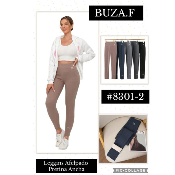 BUZA.F-#8301-2 / LEGGIN AFELPADO PARA DAMA. Paquete 10pzs: $100 / 10 Paquetes: $95