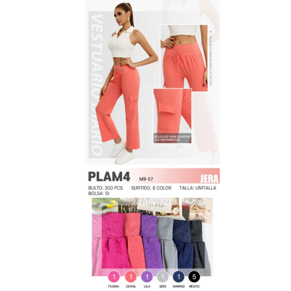JERA-PLAM4 / PANTALÓN CON TALLE ALTO. Paquete 10pzs: $45 / 10 Paquetes: $43