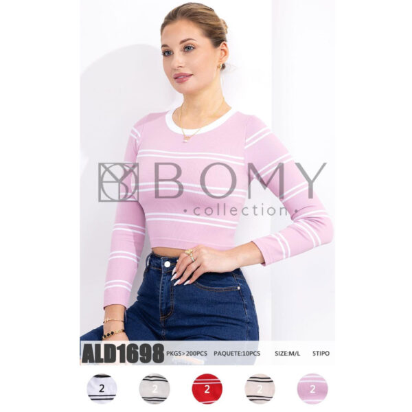 BOMY-ALD1698 / BLUSA CON RAYAS PARA DAMA. Paquete 10pzs: $65 / 10 Paquetes: $62