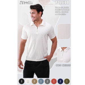 MOA-POLT100 / CAMISETA TIPO POLO CON CIERRE PARA CABALLERO. Paquete 10pzs: $77 / 10 Paquetes: $73
