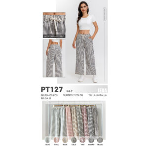 JERA-PT127 / PANTALÓN A RAYAS PARA DAMA. Paquete 10pzs: $71 / 10 Paquetes: $67