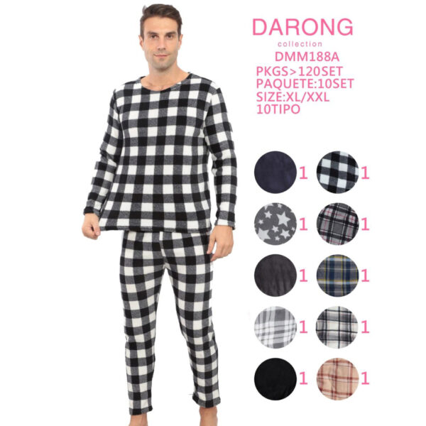 BOMY -DMM188A / PIJAMA POLAR PARA HOMBRE. Paquete 10pzs: $68 / 10 Paquetes: $64