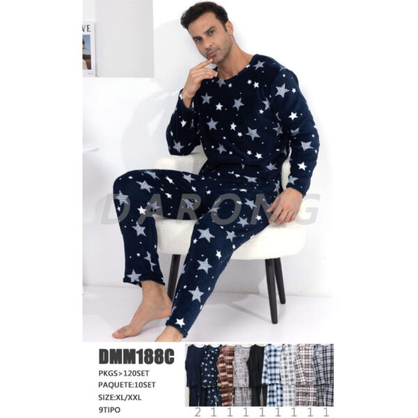 BOMY -DMM188C / PIJAMA POLAR PARA CABALLERO. Paquete 10pzs: $68 / 10 Paquetes: $64