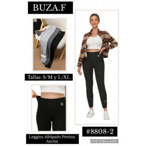 BUZA.F-#8808-2 / LEGGIN AFELPADO PRETINA ANCHA Paquete 10pzs: $95 / 10 Paquetes: $89