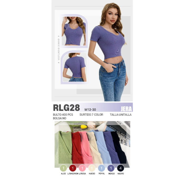 JERA-RLG28 / BLUSA BÁSICA PARA DAMA. Paquete 10pzs: $30 / 10 Paquetes: $28