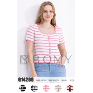 BLUSA A RAYAS / BOMY -G14288 / PAQUETE 10 PZAS: $89 C/PZA - PAQUETE 100 PZAS: $84 C/PZA