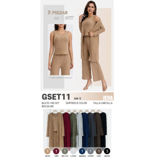 CONJUNTO CASUAL DE 3PZS / JERA-GSET11  / PAQUETE 10 PZAS: $130 C/PZA - PAQUETE 100 PZAS: $123 C/PZA