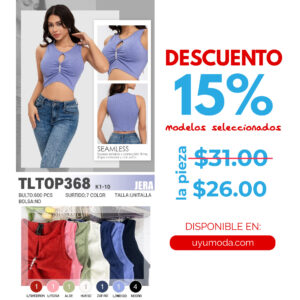 TOP CON ADORNO / JERA-TLTOP368 / PAQUETE 10 PZAS: $26 C/PZA - PAQUETE 100 PZAS: $25 C/PZA