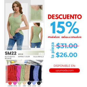 BLUSA DE TIRANTES / JERA-SM22 / PAQUETE 10 PZAS: $26 C/PZA - PAQUETE 100 PZAS: $25 C/PZA