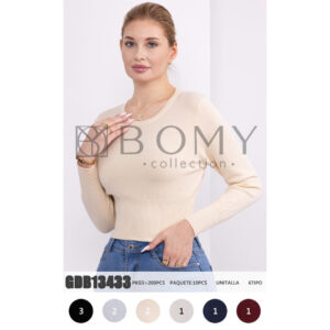 BOMY -GDB13433 / BLUSA MANGA LARGA PARA DAMA. Paquete 10pzs: $71 / 10 Paquetes: $67
