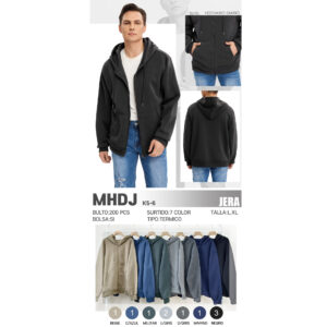 SUDADERA CON CIERRE PARA HOMBRE / JERA-MHDJ / PAQUETE 10 PZAS: $83 C/PZA - PAQUETE 100 PZAS: $78 C/PZA