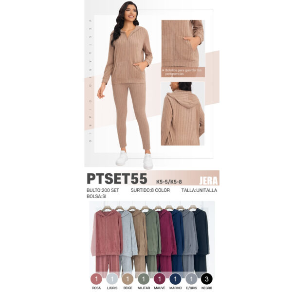 CONJUNTO 2PZS PARA DAMA / JERA-PTSET55  / PAQUETE 10 PZAS: $118 C/PZA - PAQUETE 100 PZAS: $112 C/PZA
