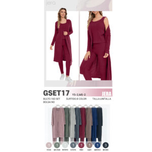 CONJUNTO DE 3PZS PARA DAMA / JERA-GSET17 / PAQUETE 10 PZAS: $130 C/PZA - PAQUETE 100 PZAS: $123 C/PZA