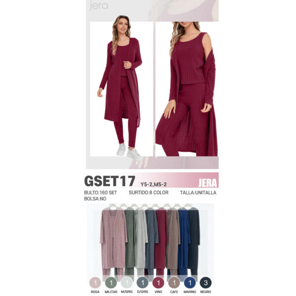 CONJUNTO DE 3PZS PARA DAMA / JERA-GSET17 / PAQUETE 10 PZAS: $130 C/PZA - PAQUETE 100 PZAS: $123 C/PZA