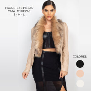 IRIS-HMJ20594 / CHAQUETA CON CUELLO DE PELUCHE / PAQUETE 3 PZAS: $494 C/PZA - PAQUETE 12 PZAS: $401 C/PZA